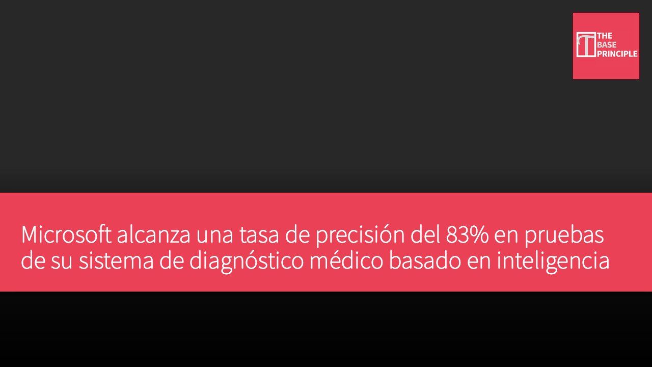 Microsoft alcanza una tasa de precisión del 83% en pruebas de su sistema de diagnóstico médico basado en inteligencia artificial, superando el rendimiento de los médicos humanos.