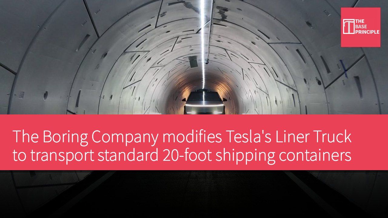 The Boring Company modifies Tesla's Liner Truck to transport standard 20-foot shipping containers