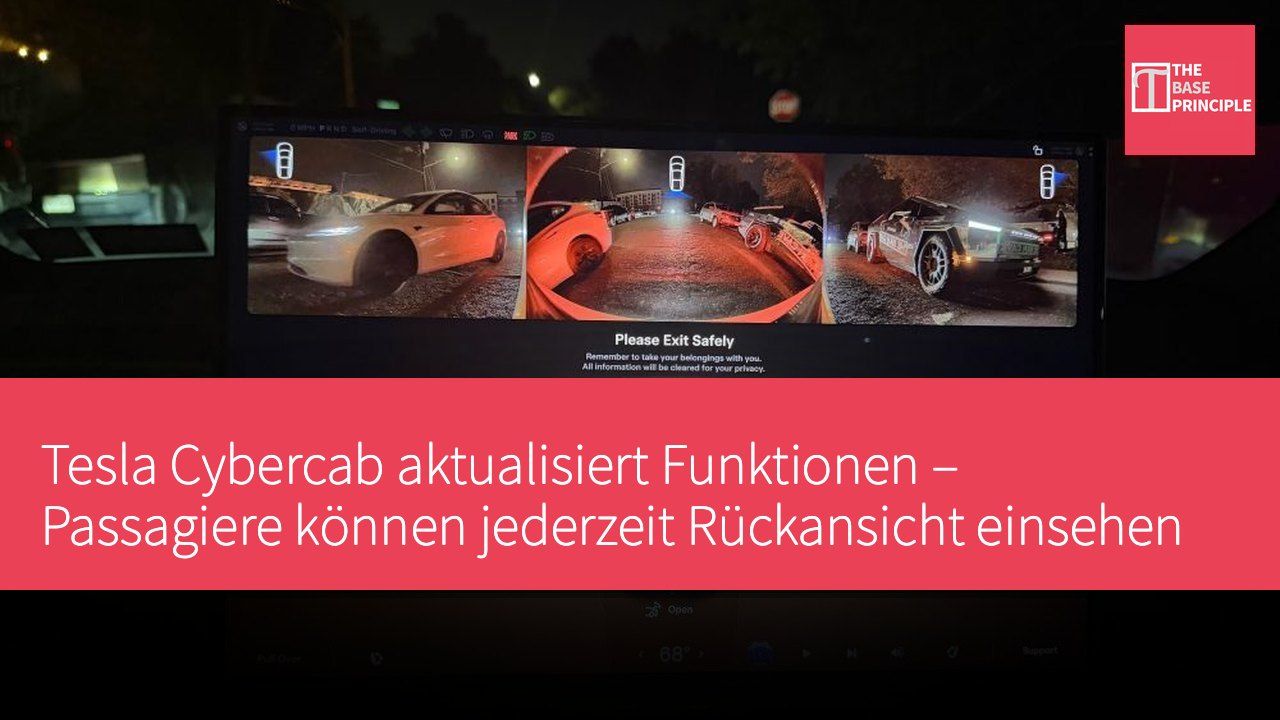 Tesla Cybercab aktualisiert Funktionen – Passagiere können jederzeit Rückansicht einsehen