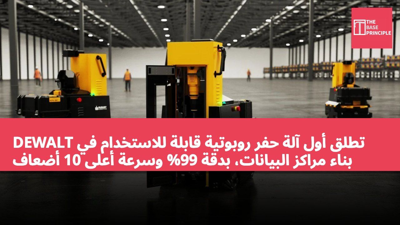 DEWALT تطلق أول آلة حفر روبوتية قابلة للاستخدام في بناء مراكز البيانات، بدقة 99% وسرعة أعلى 10 أضعاف