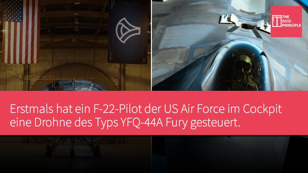 Erstmals hat ein F-22-Pilot der US Air Force im Cockpit eine Drohne des Typs YFQ-44A Fury gesteuert.