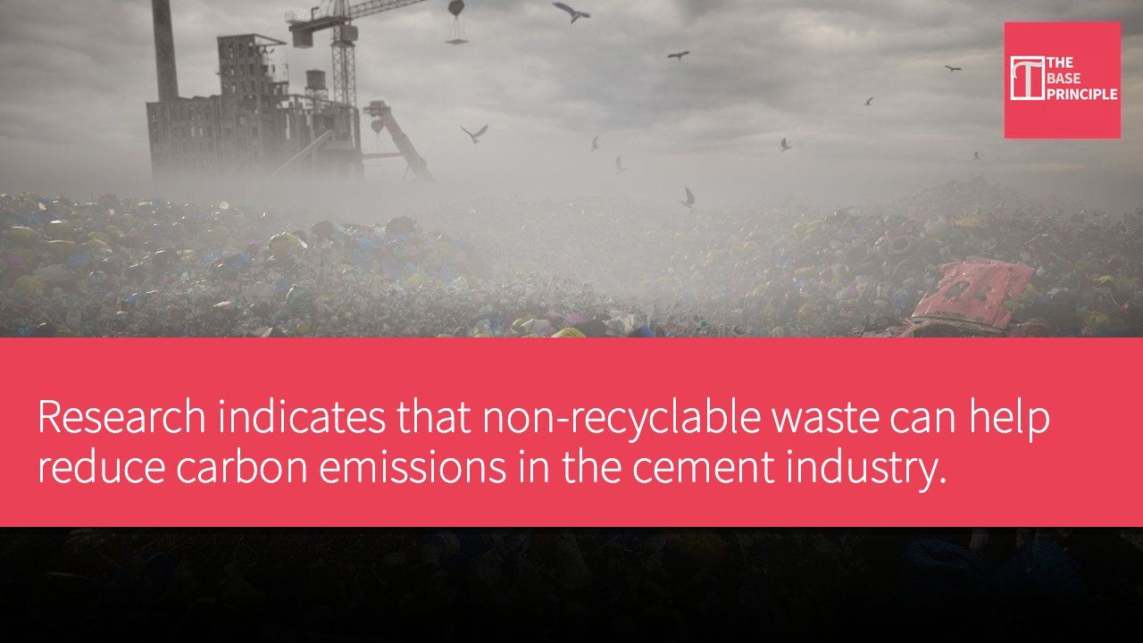 Research indicates that non-recyclable waste can help reduce carbon emissions in the cement industry.