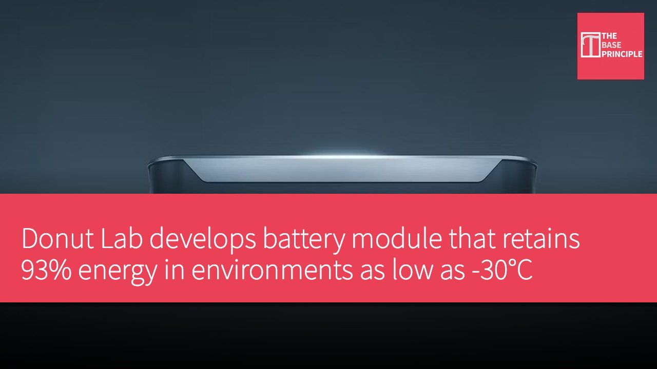 Donut Lab develops battery module that retains 93% energy in environments as low as -30°C