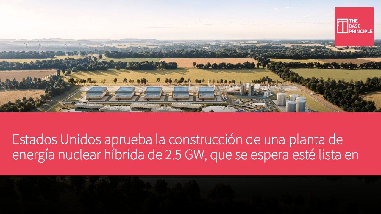 Estados Unidos aprueba la construcción de una planta de energía nuclear híbrida de 2.5 GW, que se espera esté lista en tres años.