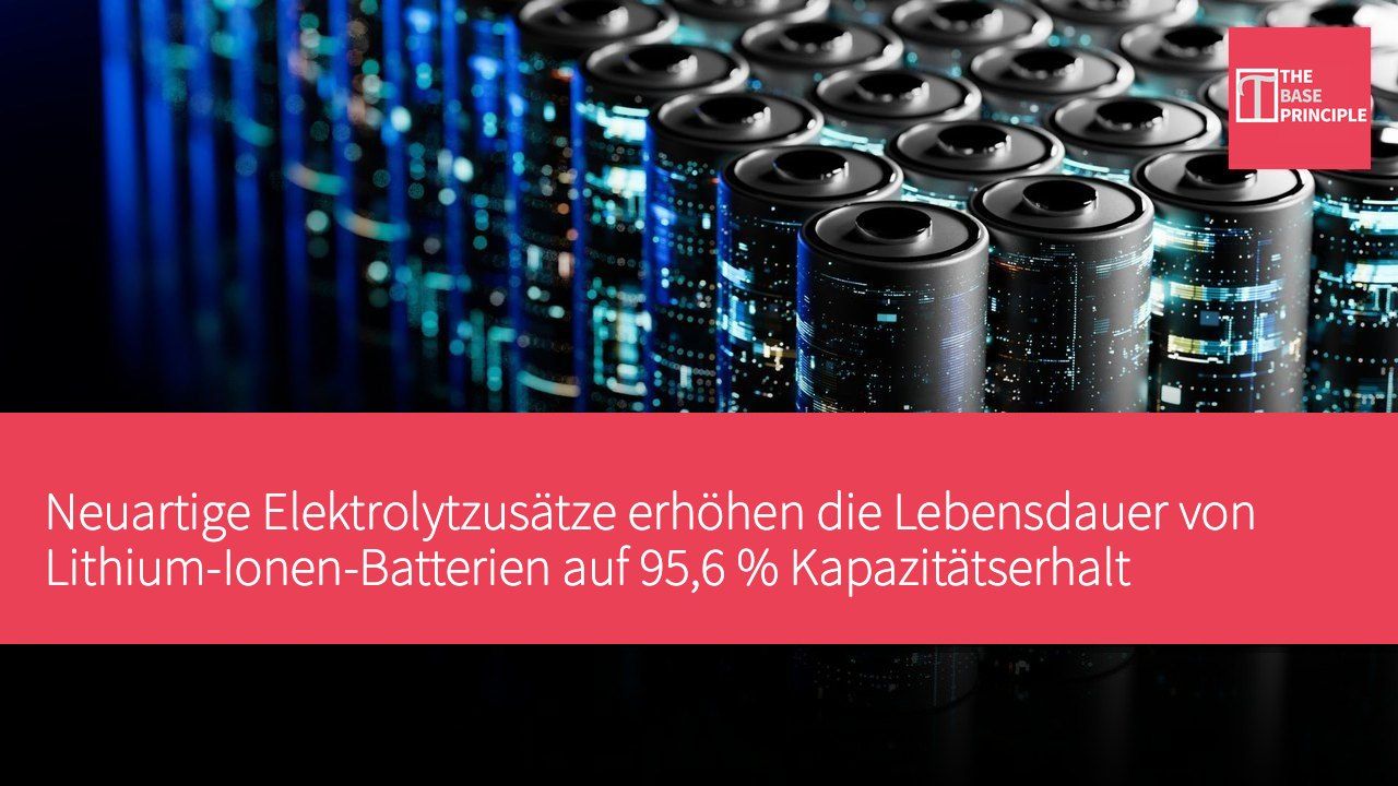 Neuartige Elektrolytzusätze erhöhen die Lebensdauer von Lithium-Ionen-Batterien auf 95,6 % Kapazitätserhalt
