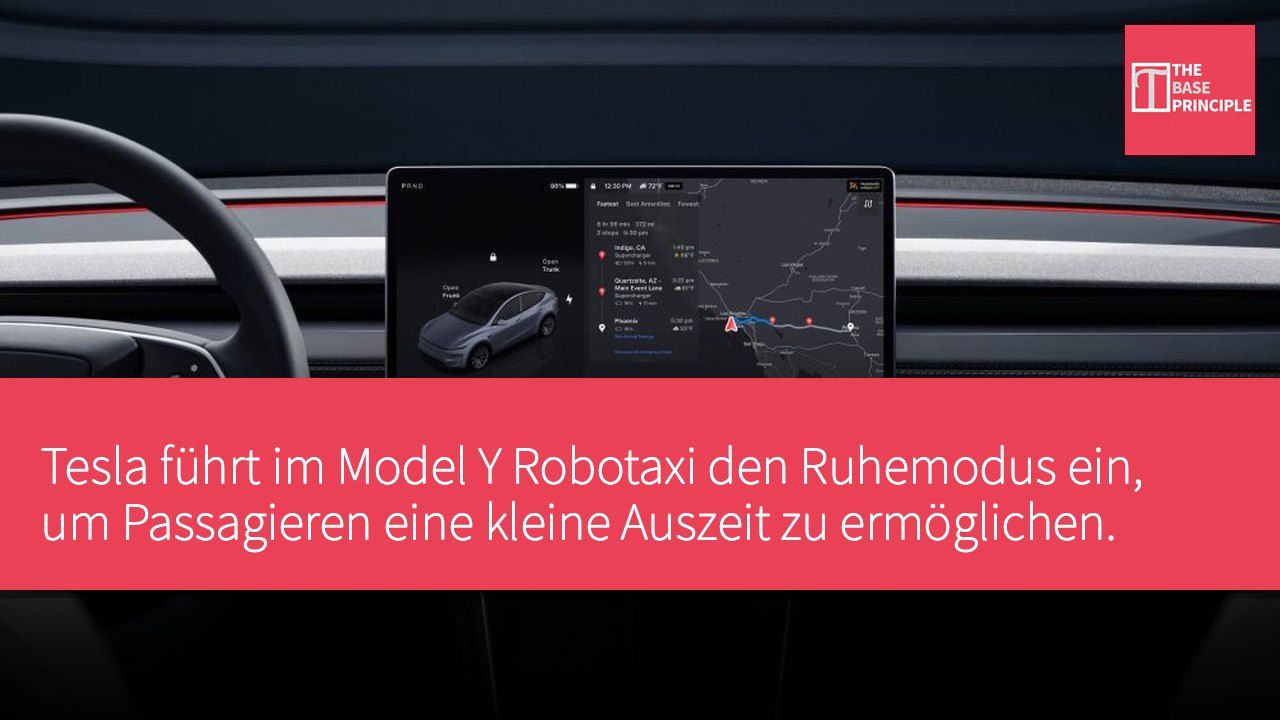 Tesla führt im Model Y Robotaxi den Ruhemodus ein, um Passagieren eine kleine Auszeit zu ermöglichen.