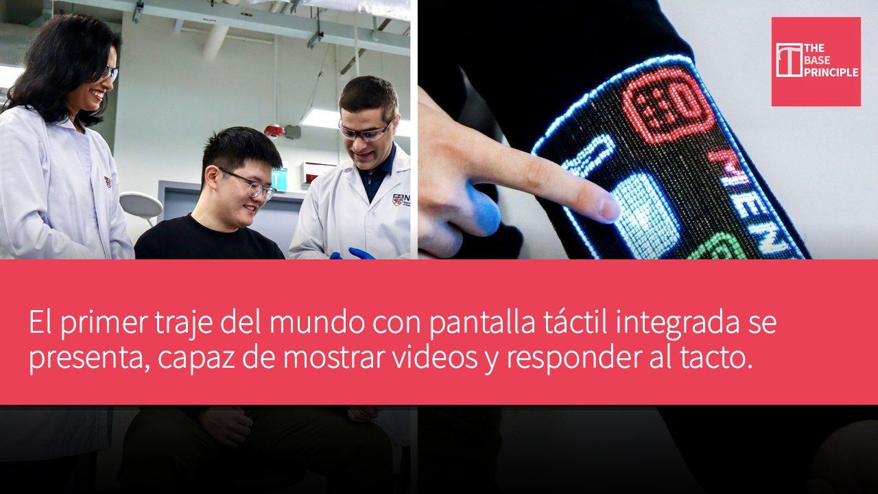 El primer traje del mundo con pantalla táctil integrada se presenta, capaz de mostrar videos y responder al tacto.