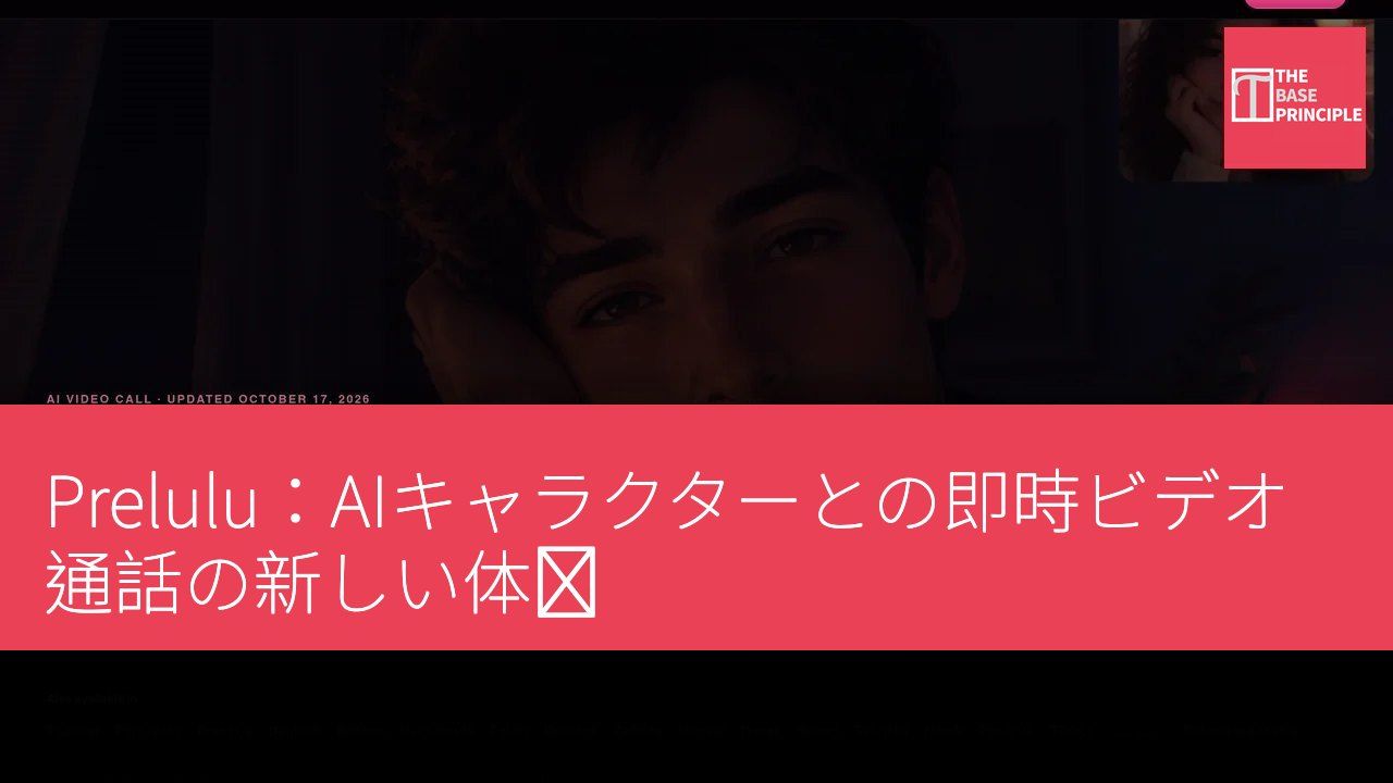 Prelulu:AIキャラクターとの即時ビデオ通話の新しい体験