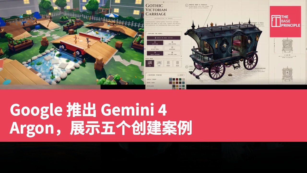 Google 推出 Gemini 4 Argon,展示五个创建案例