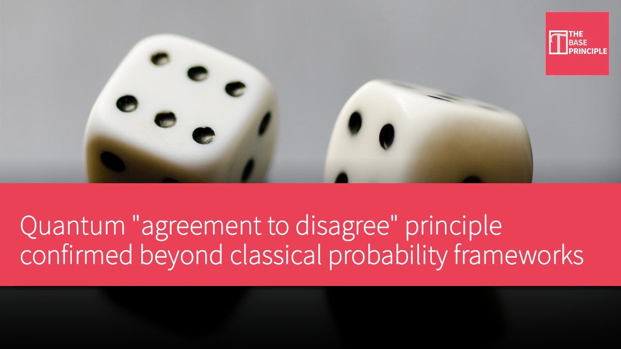 Quantum "agreement to disagree" principle confirmed beyond classical probability frameworks