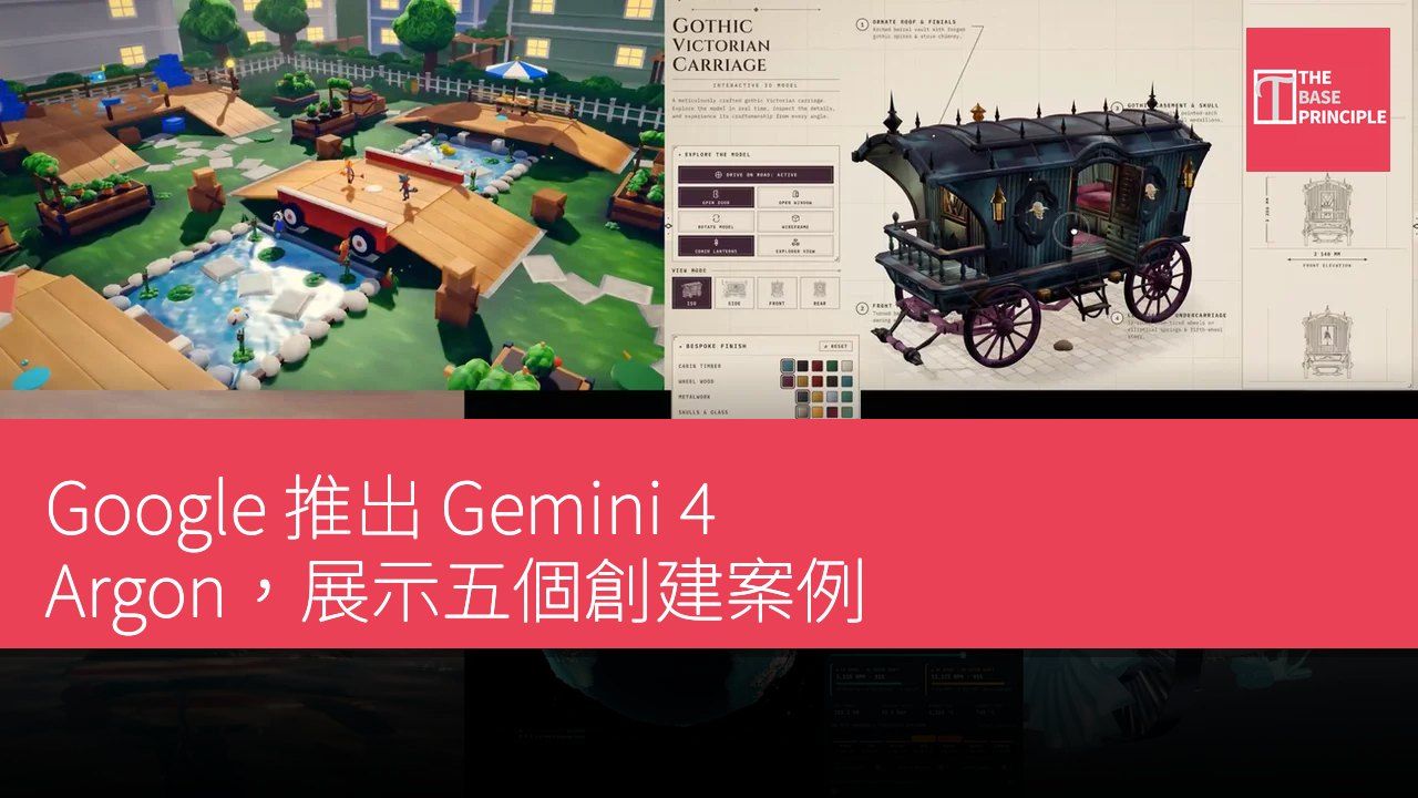Google 推出 Gemini 4 Argon,展示五個創建案例